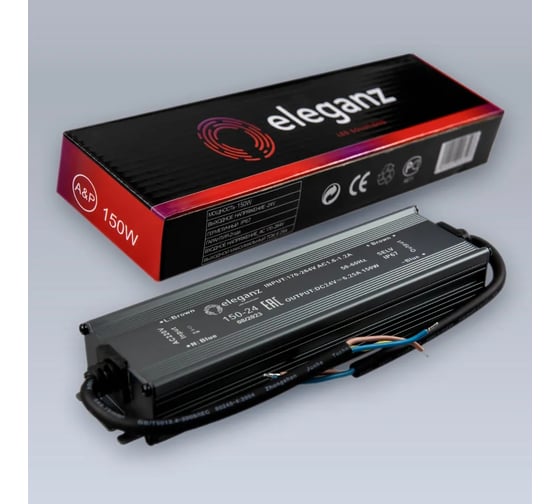Блок питания ELEGANZ 24V 150W герм., узкий IP67 EL-0600
