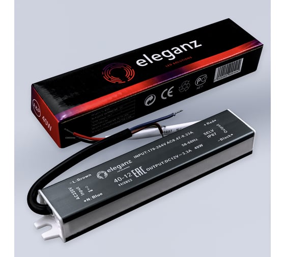 Блок питания Eleganz 12V 40W герметичный IP67 1113