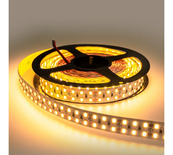 Светодиодная лента Eleganz LUX 24V 2835 240 LED 19.2W/M теплая 3000К IP20 ДВУХРЯДНАЯ EL-24V-19WW