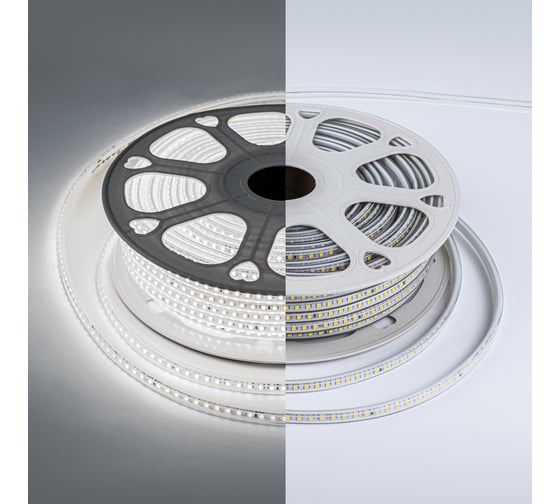 Светодиодная лента Eleganz LUX 2835 120 LED 9.6W/M 8mm 220V холодная 6000К 50м бухта 2214