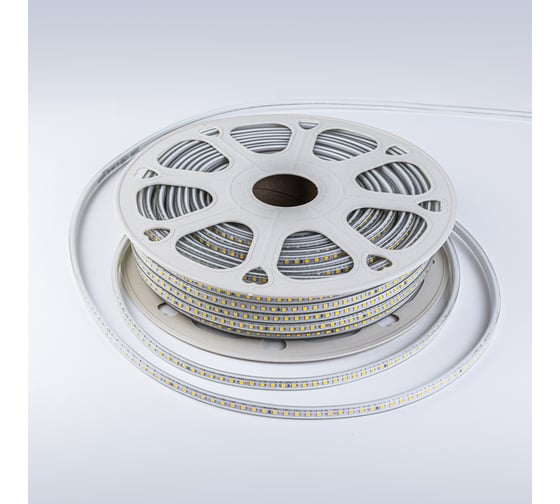 Светодиодная лента Eleganz LUX 2835 120 LED 9.6W/M 8mm 220V холодная 6000К 50м бухта 2214