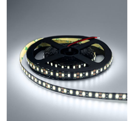 Светодиодная лента Eleganz LUX 2835 120 LED 9.6W/M 12V холодная 6000К ЧЕРНАЯ ОСНОВА 9008