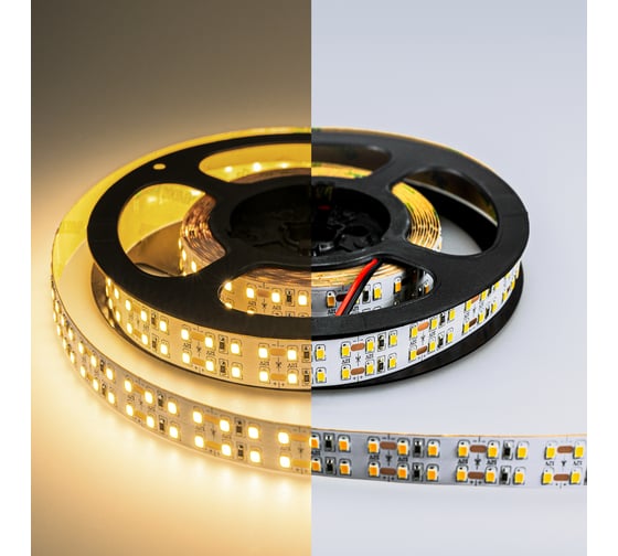 Светодиодная лента Eleganz LUX 2835 240 LED 19.2W/M 12V теплая 3000К IP20 ДВУХРЯДНАЯ EL-LS-19WW
