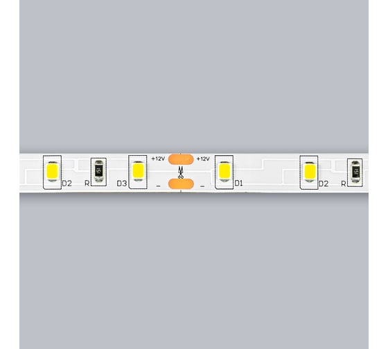 Светодиодная лента Eleganz LUX 2835 60 LED 4.8W/M 12V холодная 6000К IP20 EL-LS-48W