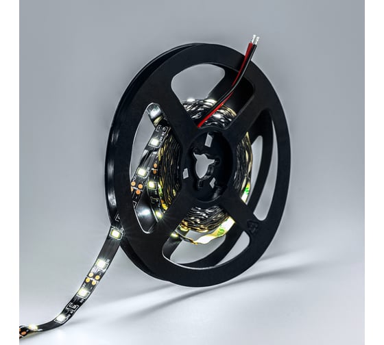 Светодиодная лента Eleganz LUX 2835 60 LED 4.8W/M 12V холодная 6000К ЧЕРНАЯ ОСНОВА 9009