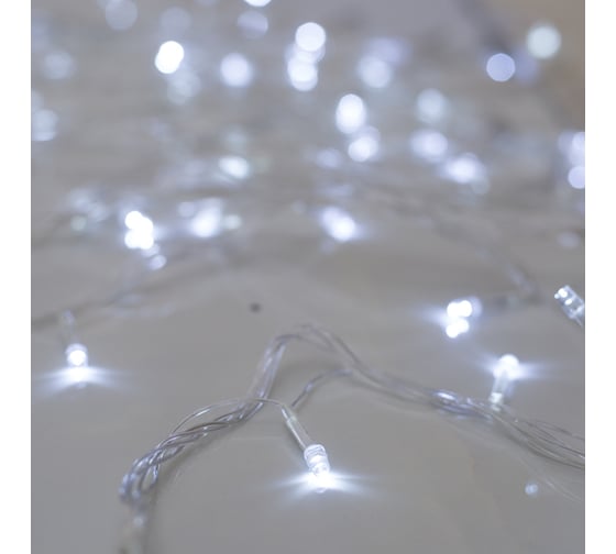 Гирлянда-нить Luazon ECO, IP20, 10 м, Н.С. LED-100-220V, 8 режимов, БЕЛЫЙ 3556780