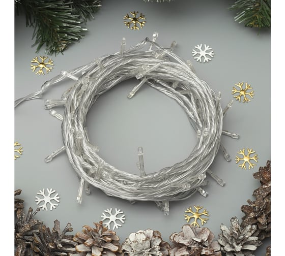 Гирлянда-нить Luazon ECO, IP20, 10 м, Н.С. LED-100-220V, 8 режимов, МУЛЬТИ 3556779