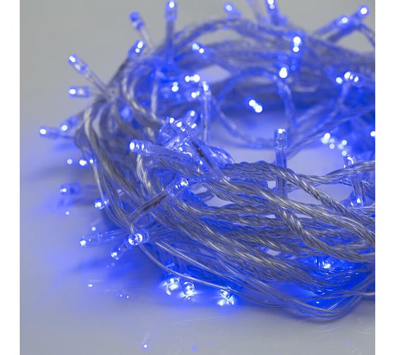 Гирлянда-нить Luazon ECO, IP20, 10 м, Н.С. LED-100-220V, 8 режимов, СИНИЙ 3556782