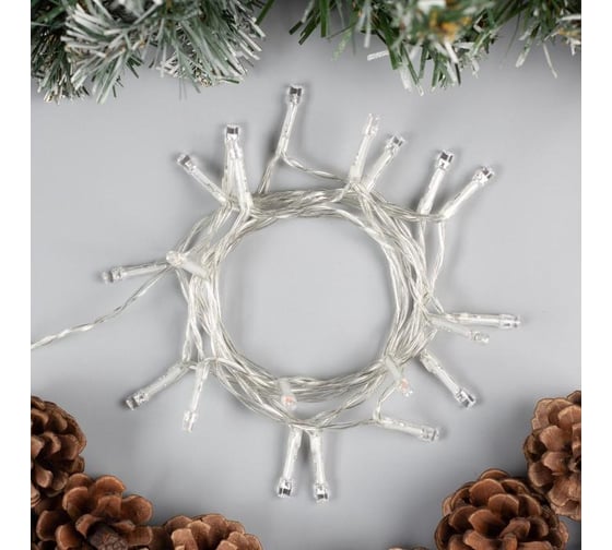 Гирлянда-нить Luazon ECO, IP20, 2 м, Н.С. LED-20-4.5 V, 3*АА (в комплект не входят), 2 режима, МУЛЬТИ 806816
