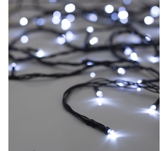 Гирлянда-нить Luazon ECO, IP20, 20 м, Н.Т. LED-200-220V, 8 режимов, БЕЛЫЙ 3556812