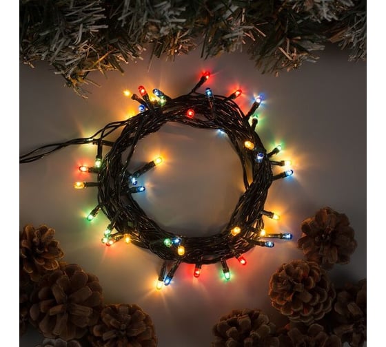 Гирлянда-нить Luazon ECO, IP20, 3.5 м, Н.Т. 50 ламп, 220V, 8 режимов, МУЛЬТИ 670992 1