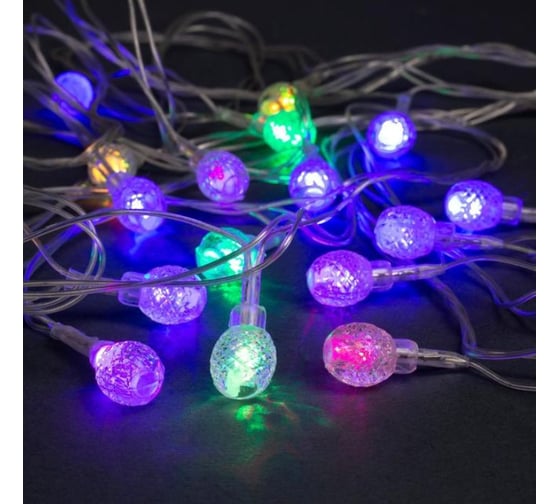 Гирлянда-нить Luazon DCR, 5 м, с насадками Фонарики, IP20, Н.С. LED-20-220V, мигание, МУЛЬТИ 671582 1