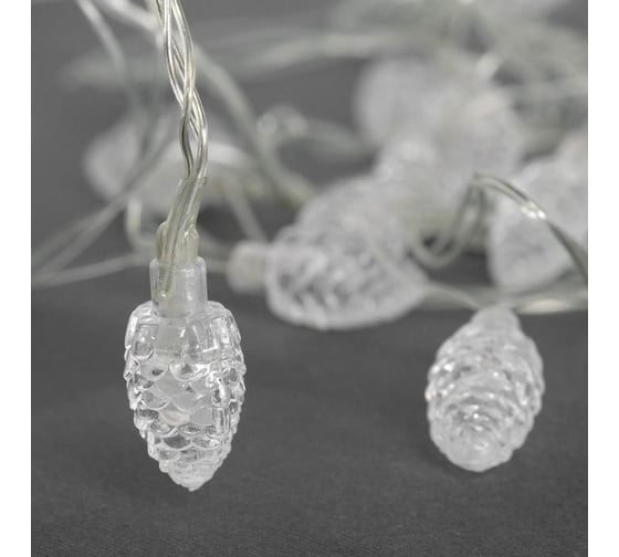 Гирлянда-нить Luazon, 5 м, с насадками Шишка большая, Н.С. LED-20-220V, мигание, МУЛЬТИ 671579