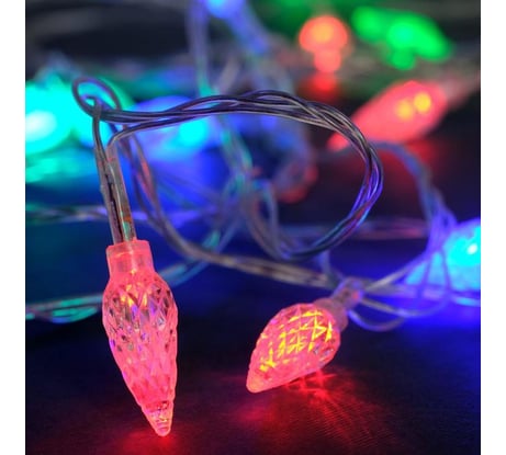 Гирлянда-нить Luazon, 5 м, с насадками Шишки, Н.С. LED-20-220V, мигание, МУЛЬТИ 185508
