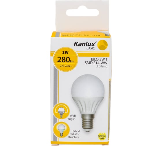 Светодиодная лампа KANLUX BILO 3W, T, SMD, E14 WW 23040