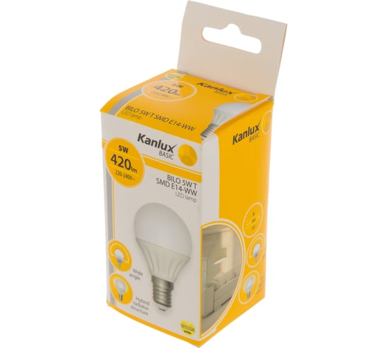 Светодиодная лампочка KANLUX BILO 5W, T, SMD, E14, WW 23042