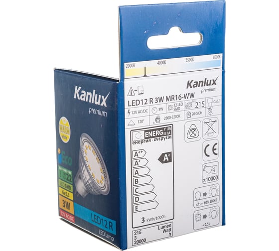 Светодиодная лампочка KANLUX LED12 R 3W MR16 WW 12В/ 19932