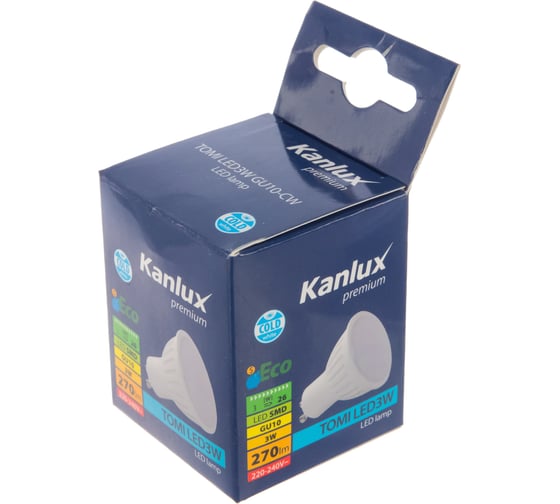 Светодиодная лампочка KANLUX TOMI, LED, 3W, GU10-CW 22703