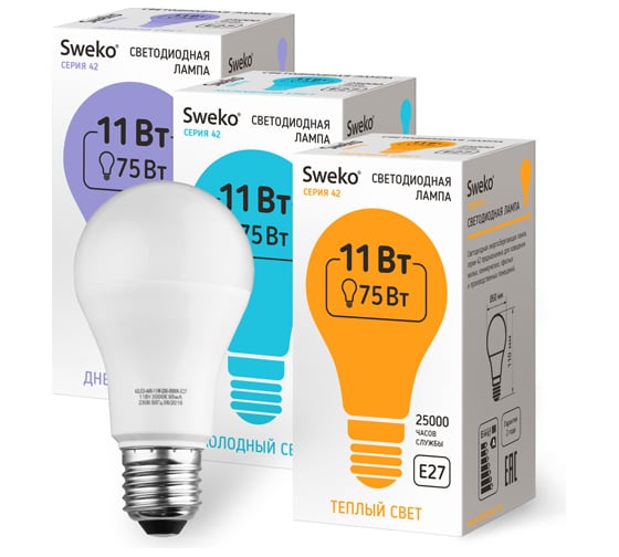 Светодиодная лампа Sweko 42LED-A60-11W-230-3000K-E27_5