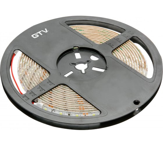 Светодиодная лента GTV FLASH 2835, 300 LED, 12V, IP65, 33W, 8MM, 5M, ЦВЕТ НЕЙТРАЛЬНЫЙ БЕЛЫЙ LD-2835-300-65-NE4N