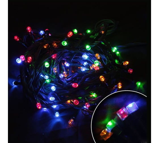 Светодиодная электрогирлянда Волшебная страна LED100-5-MC, зеленый шнур 101520 1