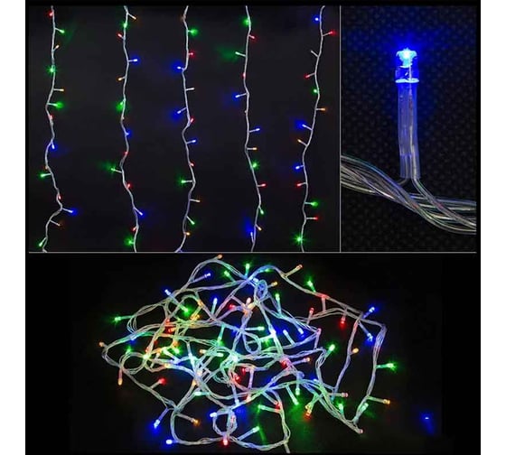Светодиодная электрогирлянда Волшебная страна LED100-5-MC прозрачный шнур 101936