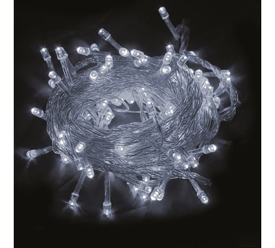 Светодиодная электрогирлянда Волшебная страна LED160-10-W, белая, 160 LED, 10м, 8 режимов 101568