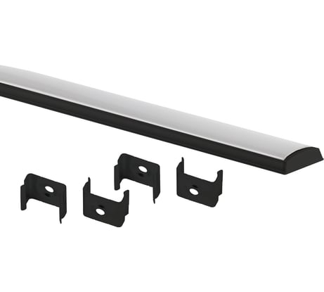 Комплект с гибким накладным анодированным профилем ЭРА 1506GB 15x6,4мм, 2м, черный CAB292 Б0062767