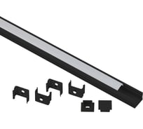 Комплект с накладным анодированным профилем ЭРА 1612B 16x12мм, 2м, черный САВ261 Б0062758