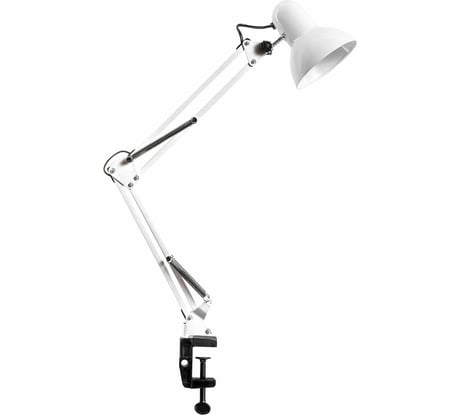 Настольная лампа-светильник DASWERK на струбцине, Е27, 40 Вт, белый, высота 75 см, 238323