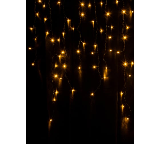 Светодиодная гирлянда TDM ELECTRIC Бахрома, 2х1м, 152LED, 2700К, черный шнур SQ0361-0064