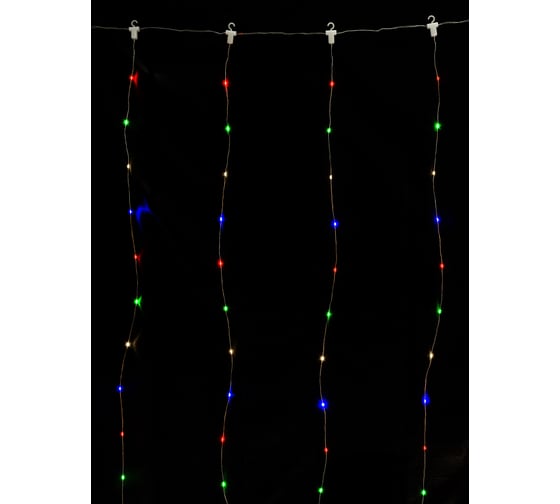 Светодиодная гирлянда TDM Роса - занавес 2х2 м, 200LED, многоцветная, ПДУ, USB, IP20 SQ0361-0088