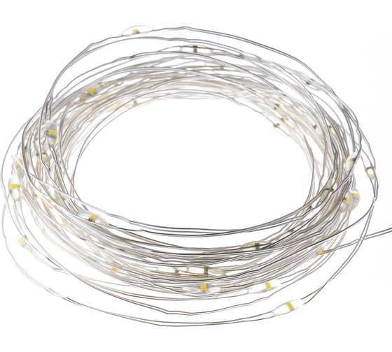 Светодиодная гирлянда TDM Роса 100, 100LED, 10м, 3000К, 2хCR2032 SQ0361-0056