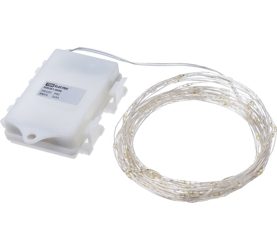 Светодиодная гирлянда TDM Роса 100, 100LED, 10м, 3000К, 3хАА SQ0361-0058