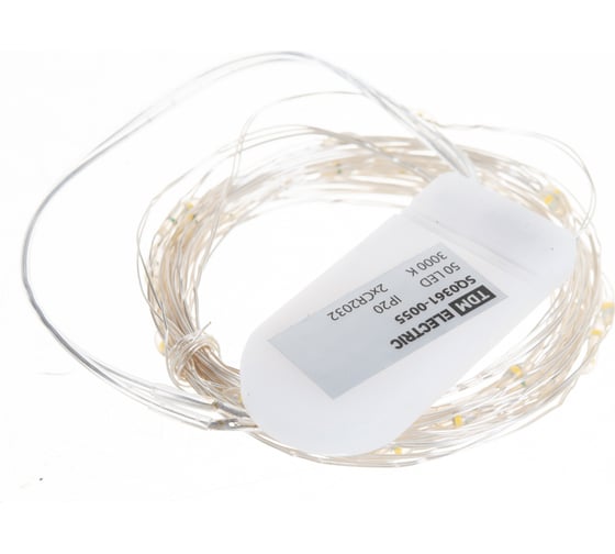 Светодиодная гирлянда TDM Роса 50, 50LED, 5м, 3000К, 2хCR2032 SQ0361-0055