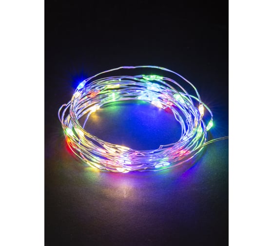 Светодиодная гирлянда TDM Роса 50, 50LED, 5м, многоцветная, 2хCR2032 SQ0361-0060