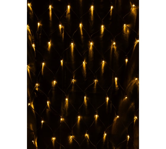 Светодиодная гирлянда TDM Сеть 1,5х1,5 м, 120LED, 2700К, черный шнур SQ0361-0063