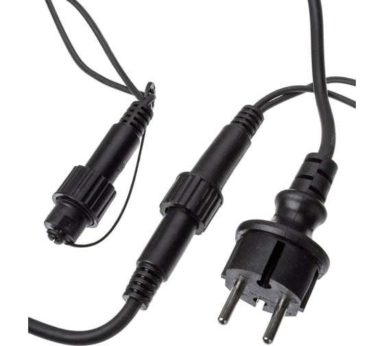 Светодиодная гирлянда TDM Шарики 100LED, 10м, многоцветная, каучук, черный, последовательное подключение, SQ0361-0065