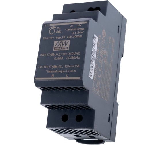 Источник питания Mean Well AC/DC HDR-30-15 Т02601697