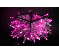 Гирлянда TEAMPROF Нить 10 м, 24В, флэш, колпачок, РОЗОВЫЙ, прозрачный провод TPF-S10CF-24V-CT/P