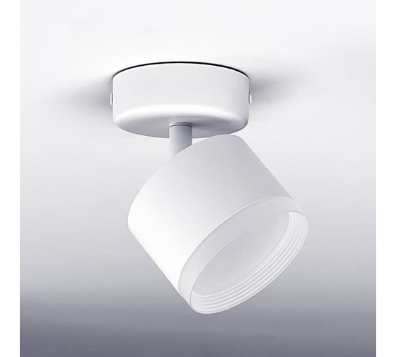 Светильник накладной truEnergy поворотный с матовым кольцом с цоколем GX53 D82xH60мм алюминий белый 21037