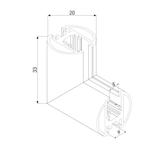 Коннектор угловой внутренний для накладного шинопровода Round Elektrostandard Mini Magnetic черный a067579