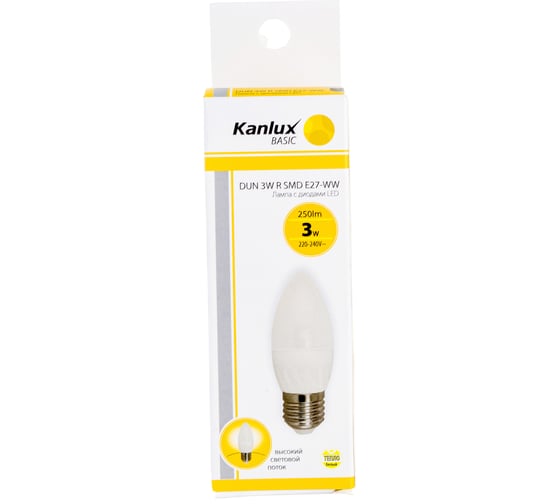 Светодиодная лампочка KANLUX DUN, 3W, R, SMD, E27, WW 23007