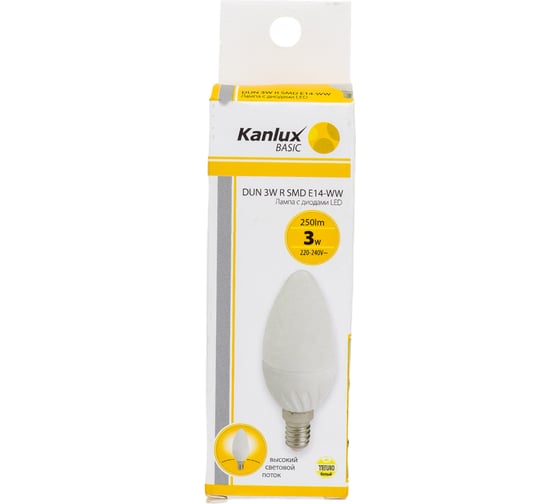 Светодиодная лампочка KANLUX DUN 3W, R, SMD, E14, WW 23006