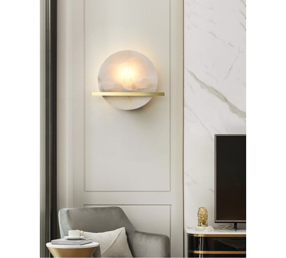 Светильник настенный ElegantLight DZN-ЗОЛОТАЯ БРОНЗА + БЕЛЫЙ МРАМОР 12253