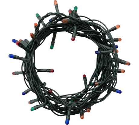 Гирлянда Vilart 220В, 21Вт, 3,5м, 50 ламп, мульти, IP20, шнур зелёный 15-77