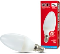 Светодиодная лампа RED B35 9W E14 4000K 830лм миньон  холодный белый свет свеча матовая 4606400206392