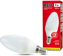 Светодиодная лампа RED B35 9W E14 3000K 800лм миньон  теплый белый свет свеча матовая 4606400206385