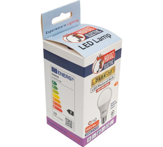 Светодиодная лампа с датчиком освещенности Horoz Electric DARK-10 10W 6400K E27 170-240V 001-068-0010 HRZ20221053