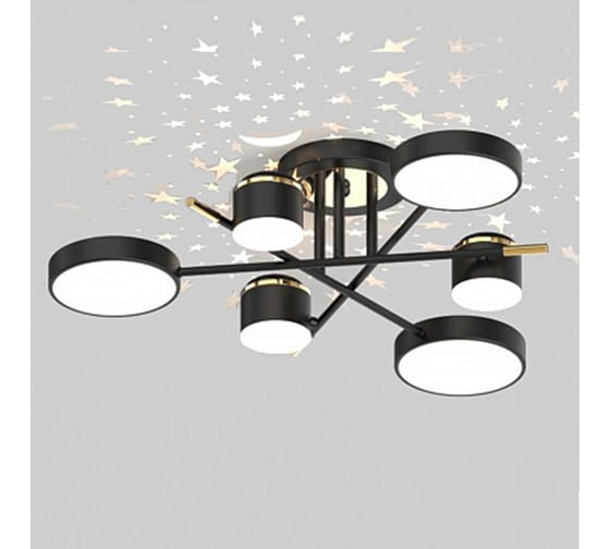 Люстра JUPITER LIGHTING 3000K-49,5W;6000K-49,5W;4000K-99W XI-3231/6 BK+FGD